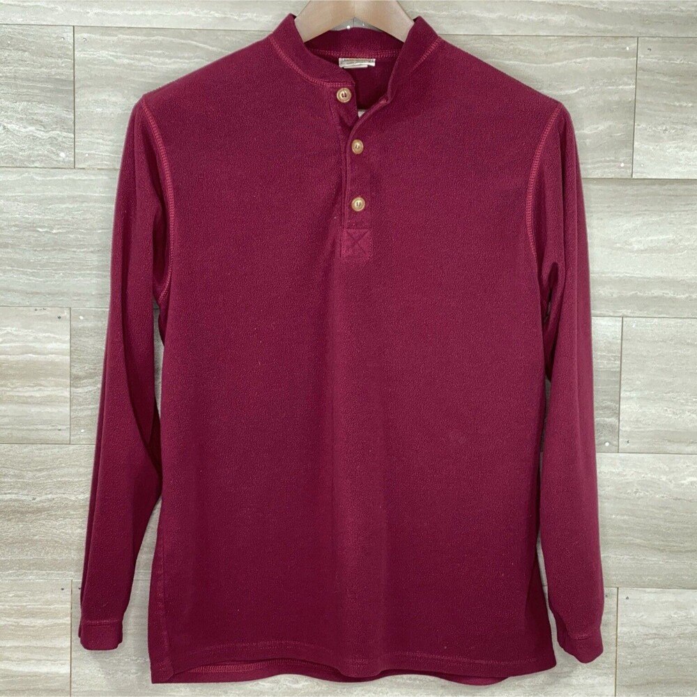 VTG Rocky Mountain Fleece Company Pullover Sweater Red Mens L Made In USA VGUC